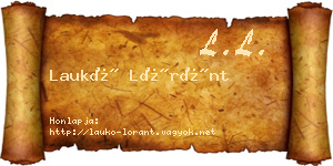 Laukó Lóránt névjegykártya