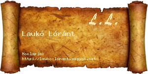 Laukó Lóránt névjegykártya