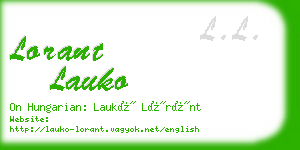 lorant lauko business card